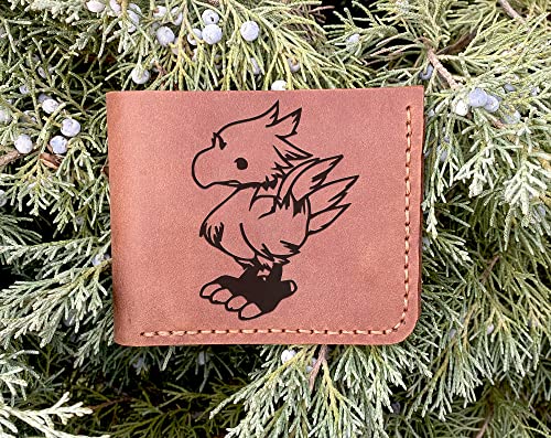 FF Chocobo Leather Wallet Mens, Gamer Wallet, Gamer Gifts, Personalized Mens Wallet, Christmas Gift for Him, Custom Leather Wallet Handmade, Husband Gift, Boyfriend Gift, Geek Gift k5533