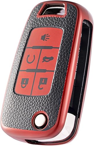 CHATYYD Funda para llavero de Chevy, funda de cuero TPU suave para llavero para Chevrolet Camaro Cruze Equinox Malibu Trailblazer Impala Sonic Buick CHATYYD Funda para llavero de Chevy, funda de cuero TPU suave para llavero para Chevrolet Camaro Cruze Equinox Malibu Trailblazer Impala Sonic Buick