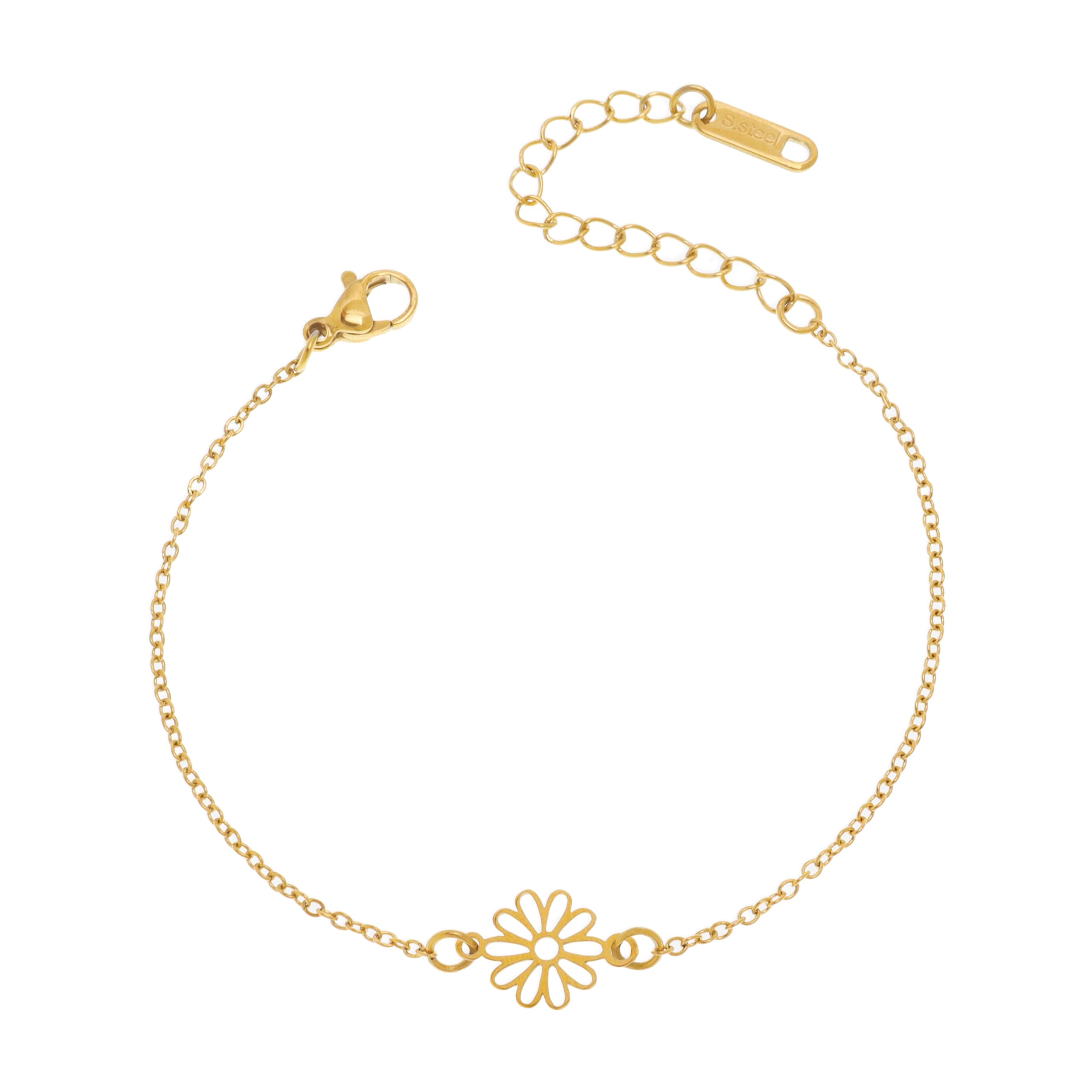 BXDA Birth Flower Gold Bracelets for Women, Christian Religious Birthday Gift for Sister Daughter Mom Friend Couple, Trendy Bracelet Outfit