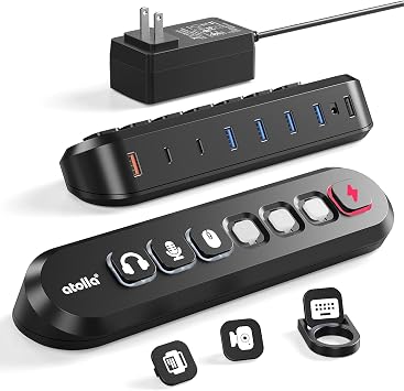 atolla 7-Port Powered USB Hub, 4 USB-A 3.0+2 USB-C 3.0+1 Fast Charging Port