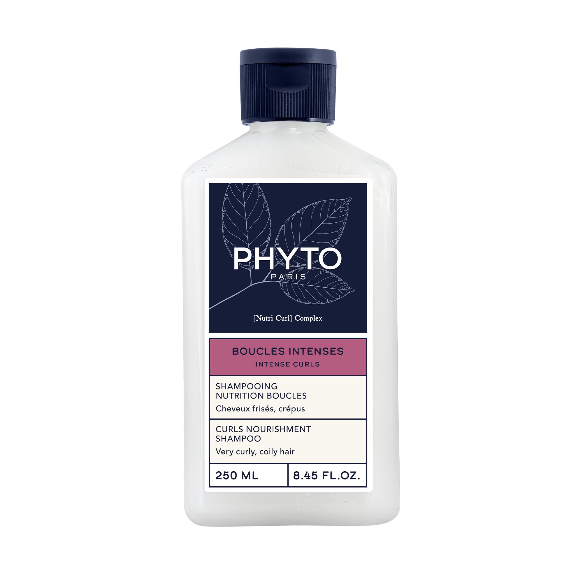 Phyto Paris - Boucles Intenses - Shampooing Nutrition Boucles 250ml - Cheveux Frisés, Crépus 3B à 4C - Nourrit - Nettoie en douceur - Redéfinit les boucles - Élimine les résidus coiffants