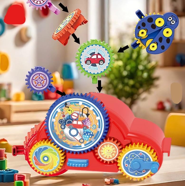 Toyrama Creative Gear Set Toy with Lights & Music – 5-in-1 STEM Educational Puzzle for Kids | Colorful Rotating Gears Construction Playset | Logical Thinking, Motor Skills & Imaginative Learning Toy 2