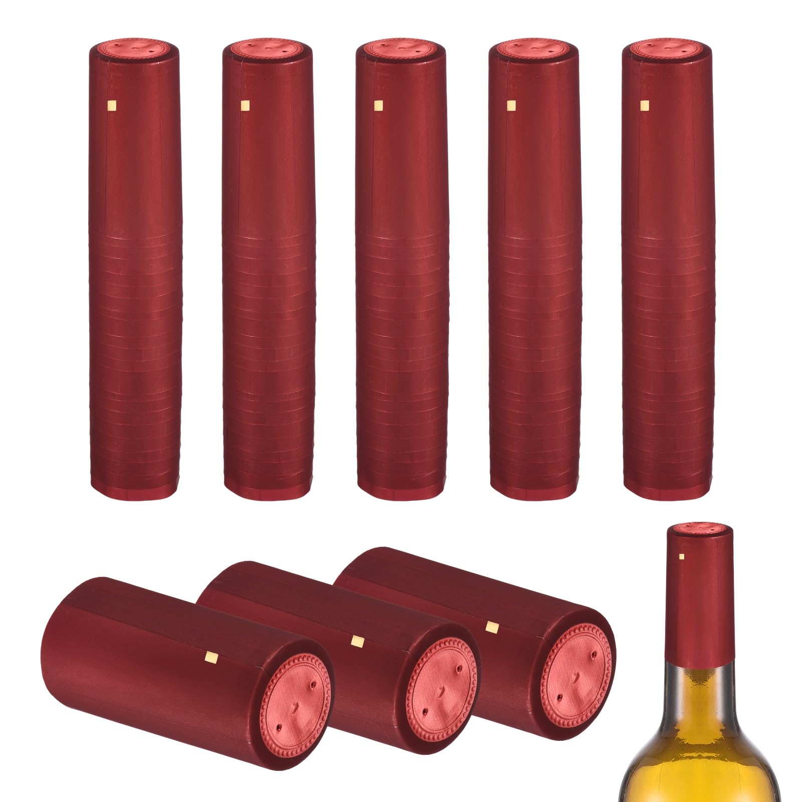 Capsules thermorétractables en PVC rouge sourcing map lot de 150 pour bouteilles