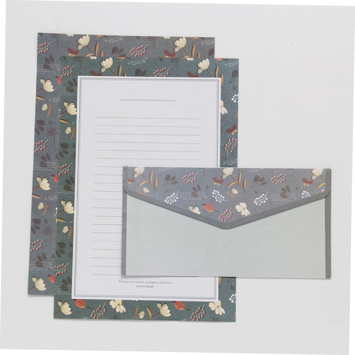 Homoyoyo Lot Papeterie A5 Papier à Lettres Et Enveloppes Fleuris, 60 Feuilles 30 Enveloppes