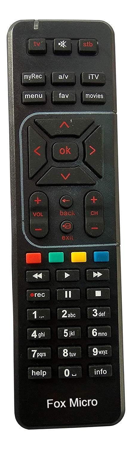 FOX MICR0 Airtel Digital DTH TV Remote (Black)