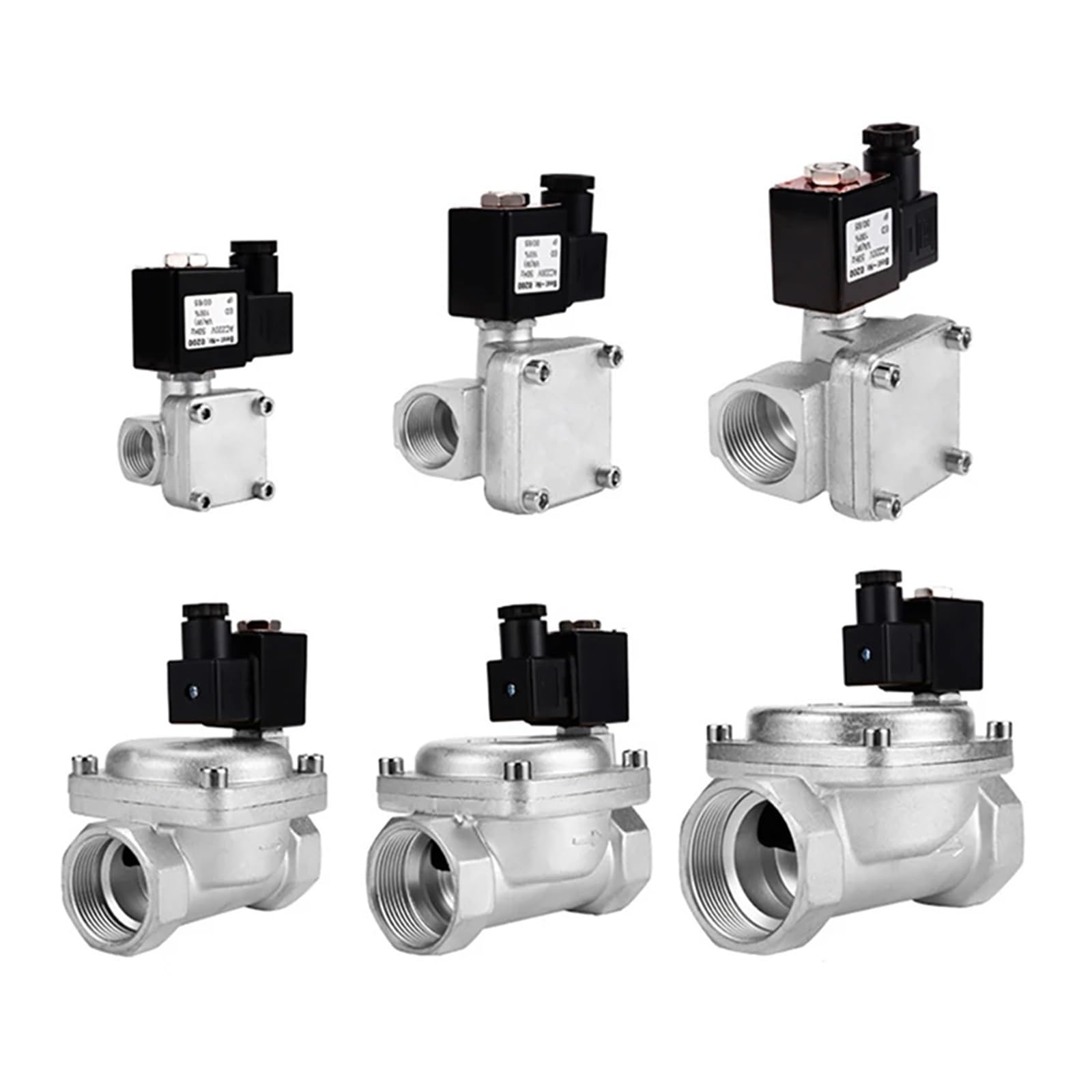 Huuoqiwy 220Vac-Viton-Seal 1/2" 3/4" 1" 1-1/2" 2" High Pressure Normally Closed Stainless Steel Solenoid 1.6Mpa 0927 Pilot Formula Solenoid(,0927600)