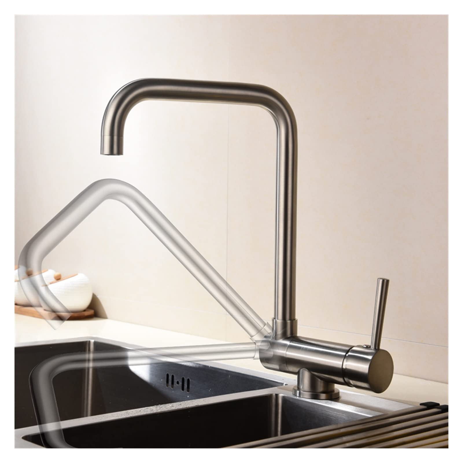Pot filler robinet cuivre chaud et froid pliable pour évier de cuisine