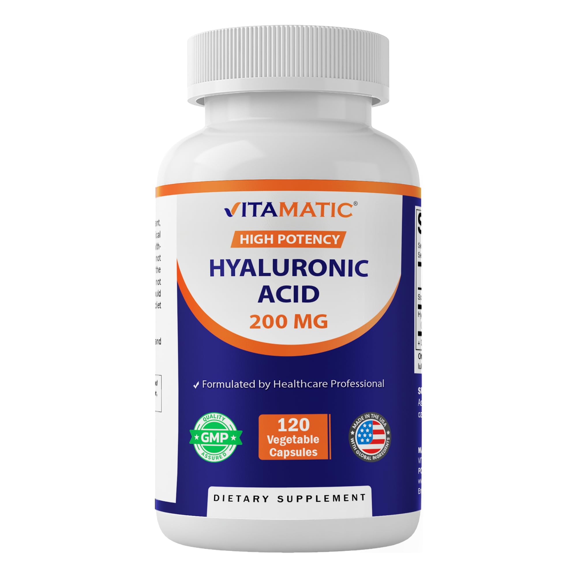 Vitamatic Hyaluronic Acid 200 mg, 120 Veg Capsules