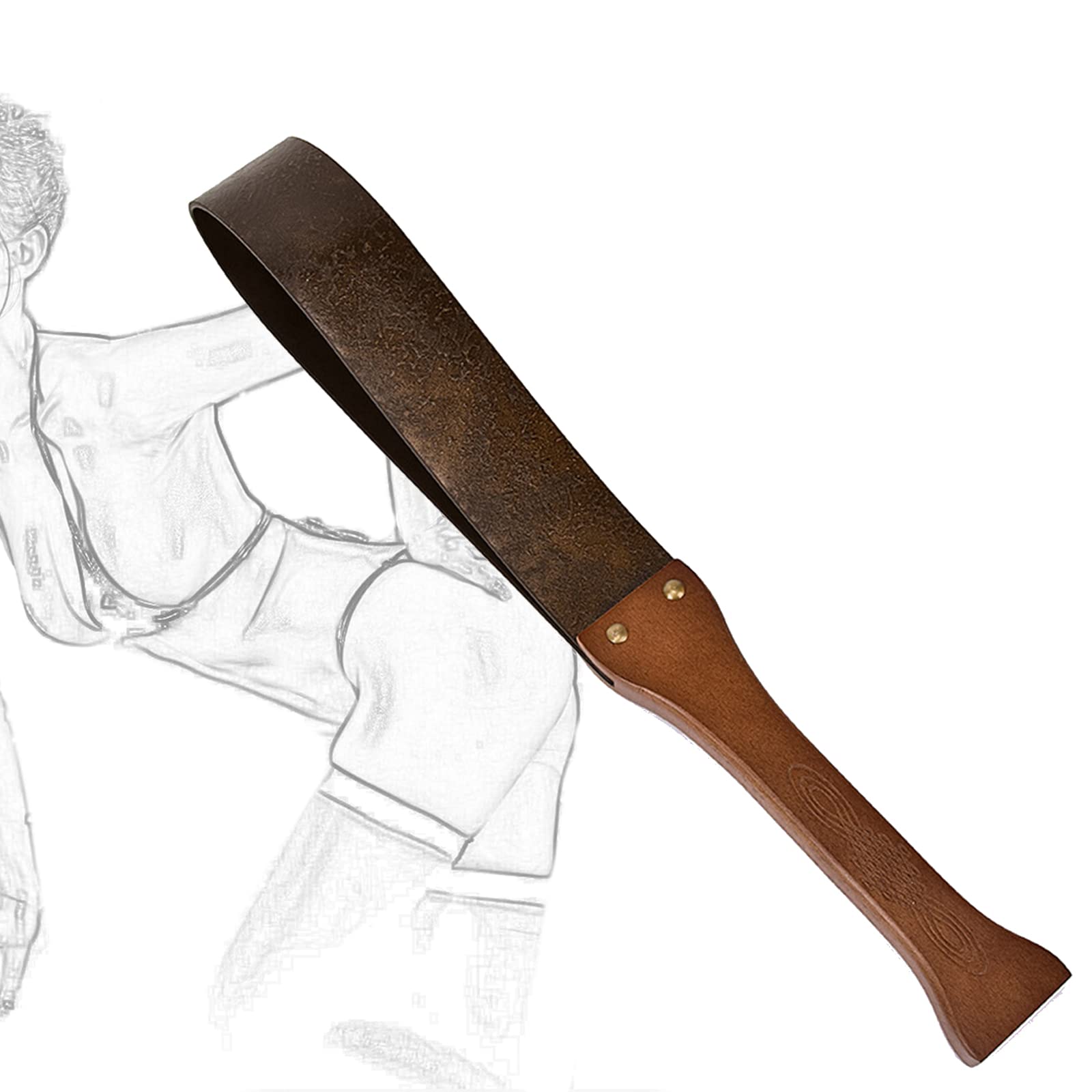 SM Paddle Erótico Flogger Whip Bondage Spanking Paleta de piel de vaca con mango de madera Cosplay Juego de rol Fetiche Juguete sexual para mujeres, hombres y parejas Extremo