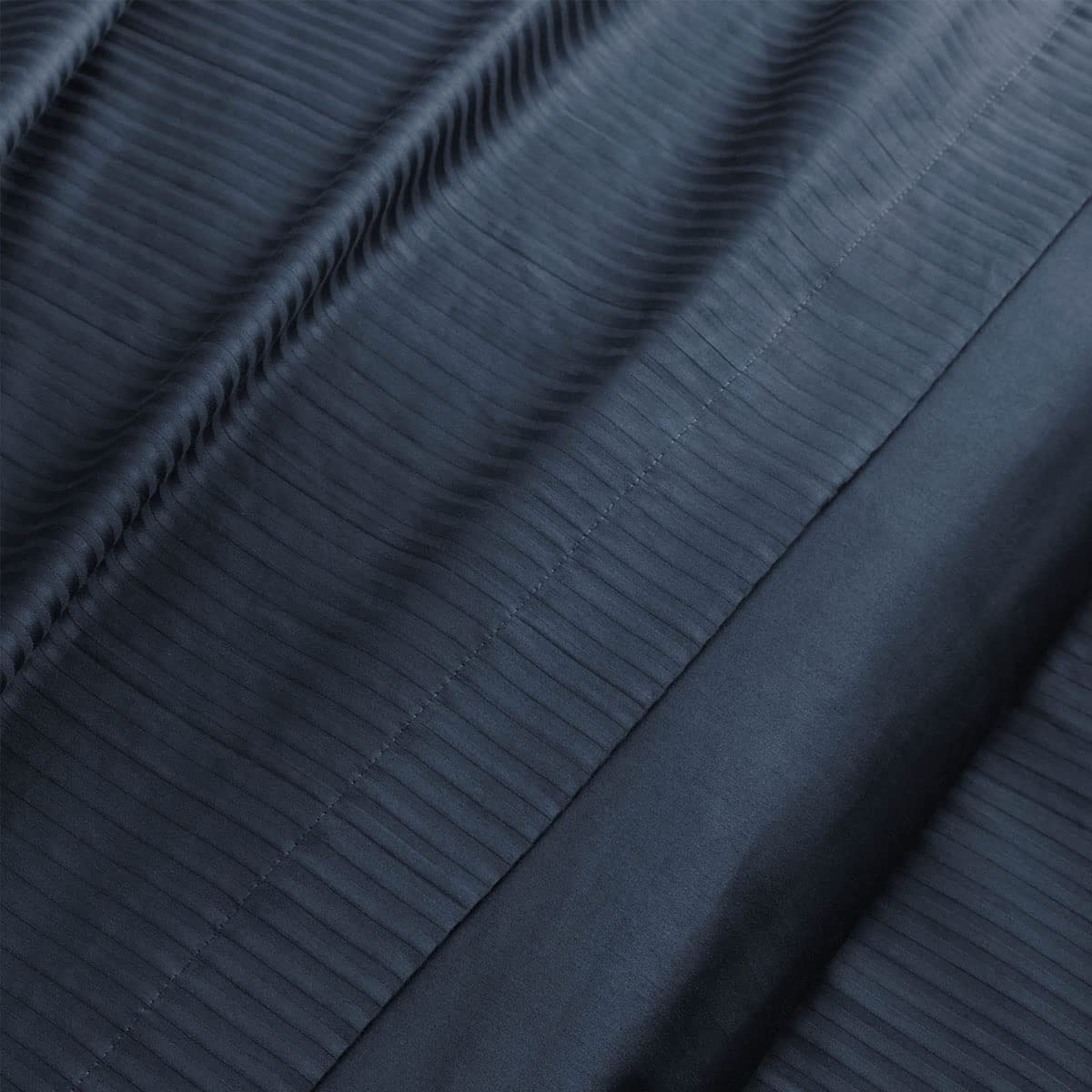 ESSIX Plain Cotton Satin Duvet Cover, Grand Hotel, 260 x 240 cm, Navy Blue - Image 3