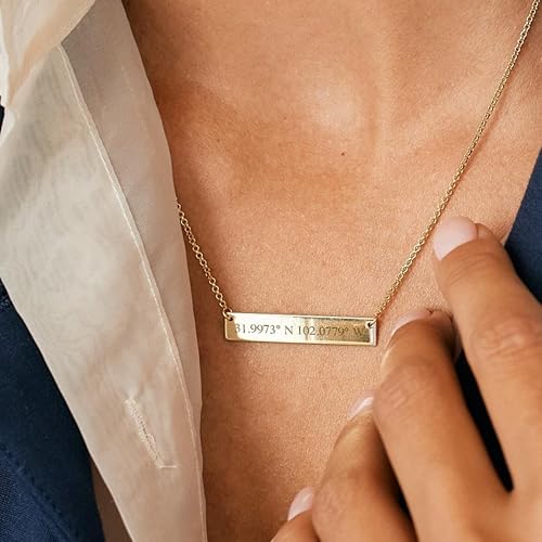 Miniatura 3 de Collar de plata de ley grabado personalizado para mujer (16 pulgadas con extensor de 2 pulgadas) Collar personalizado para mujer Regalo para novia