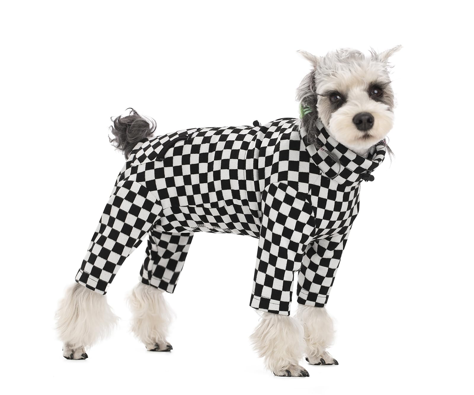 BT Bear Dog Winter Coat, Warm Fleece Dog Cold Weather Coats, Plaid Dog Pajamas, Pullover Dog Jumpsuit