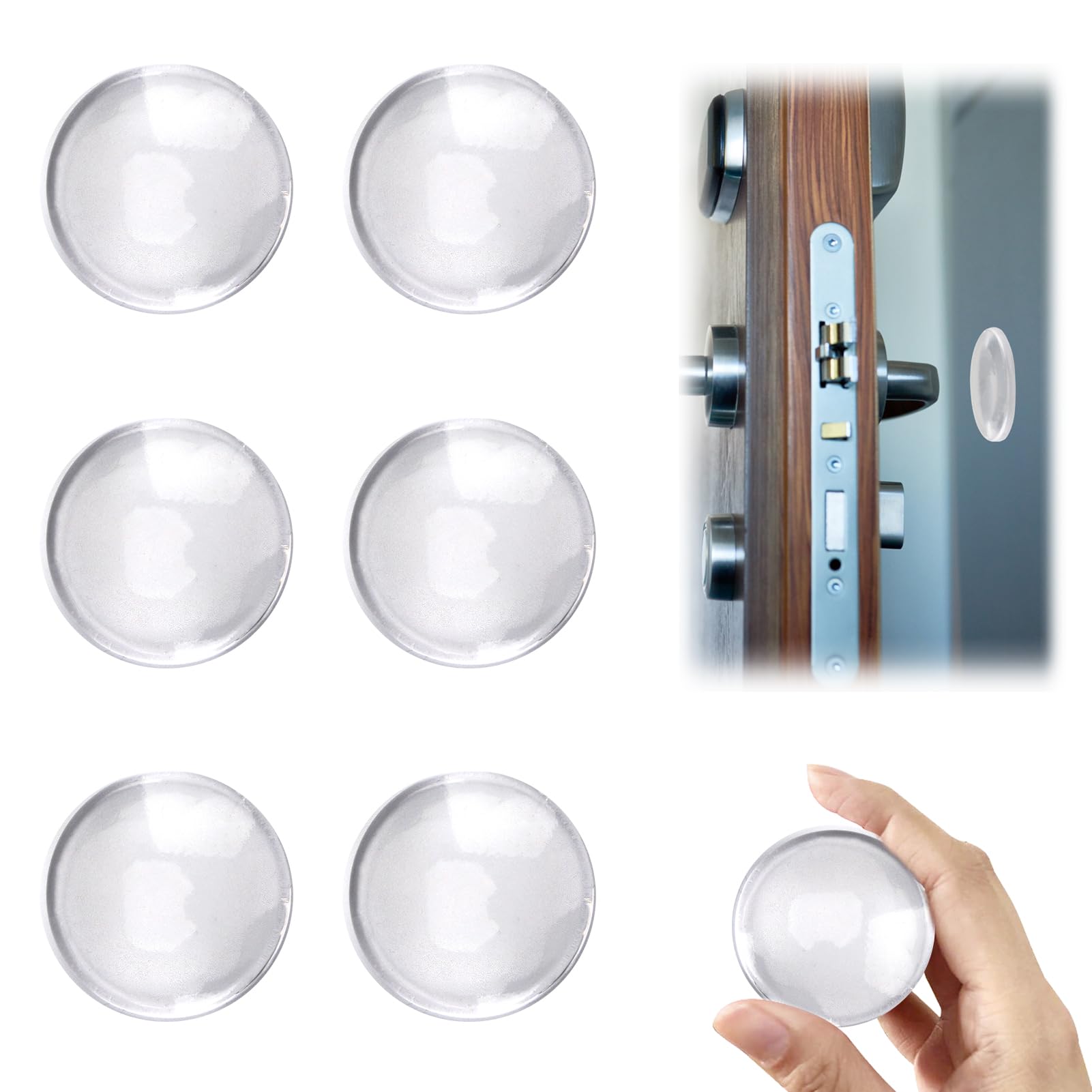 Fermaporta Adesivi TOZKZO - 6 Pezzi Trasparenti Per Proteggere Pareti E Mobili - Foto 11