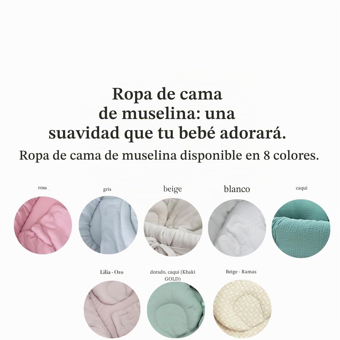 WIKLINOPOL Moisés Bebé con Ruedas y Freno – Cesta de Mimbre Natural con Colchón y Ropa de Cuna de Algodón 100% Oeko-Tex en Beige – Set Completo para Recién Nacidos – Modelo Amelia