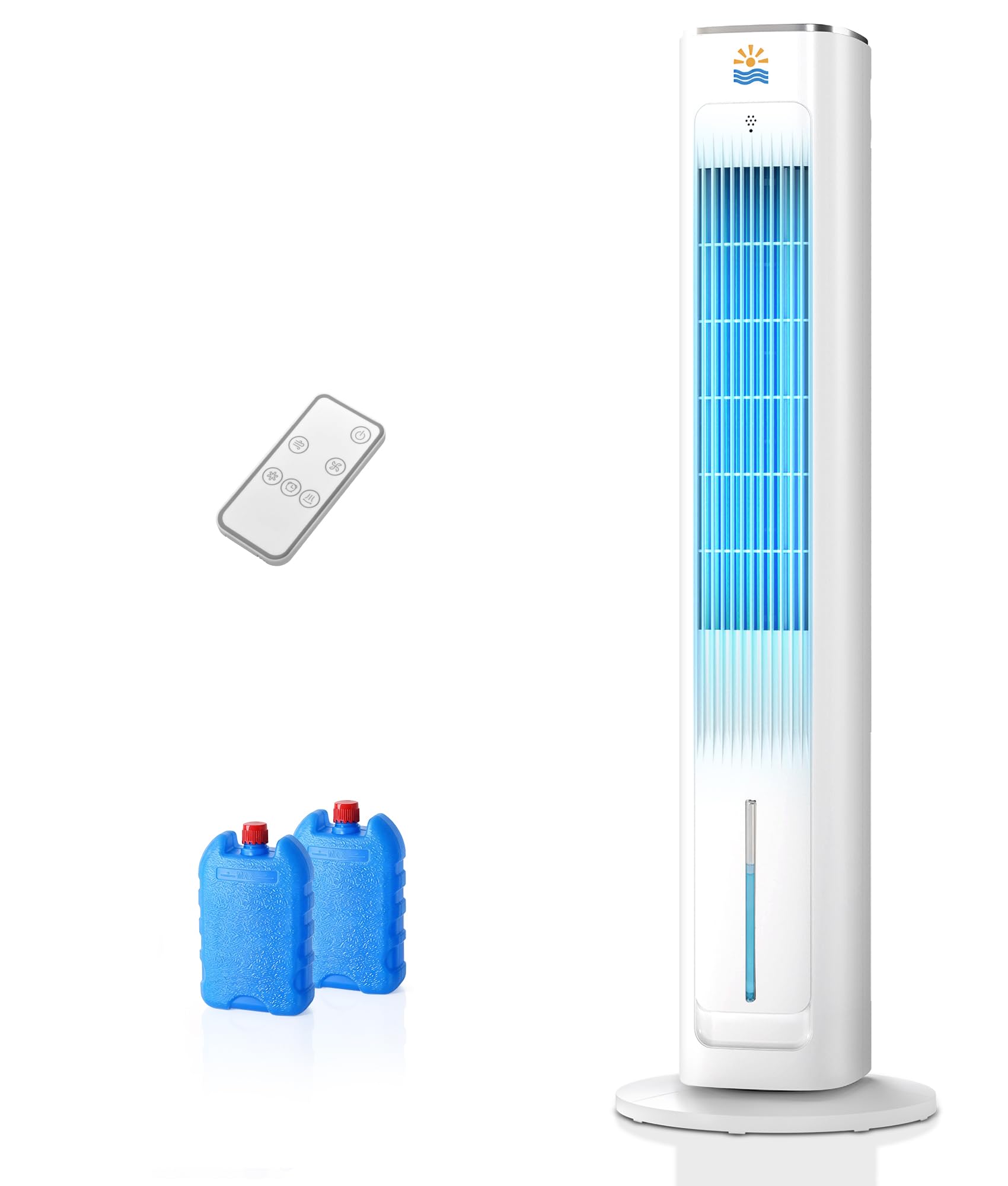 Rafraichisseur d'Air Silencieux- Alternative Auclimatiseur Mobile Sans Évacuation, Oscillation 75°, Minuterie 12H, Télécommande, Blanc