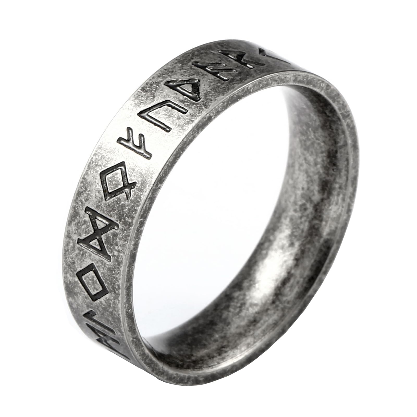 VELESAY Acero Inoxidable Hombre Anillo Runas Vikingos Anillo Nórdico Runas Anillo Vintage Gotico Retro Anillo Punk Biker Vikingo Anillos Joyería Religiosa Vikinga Anillos