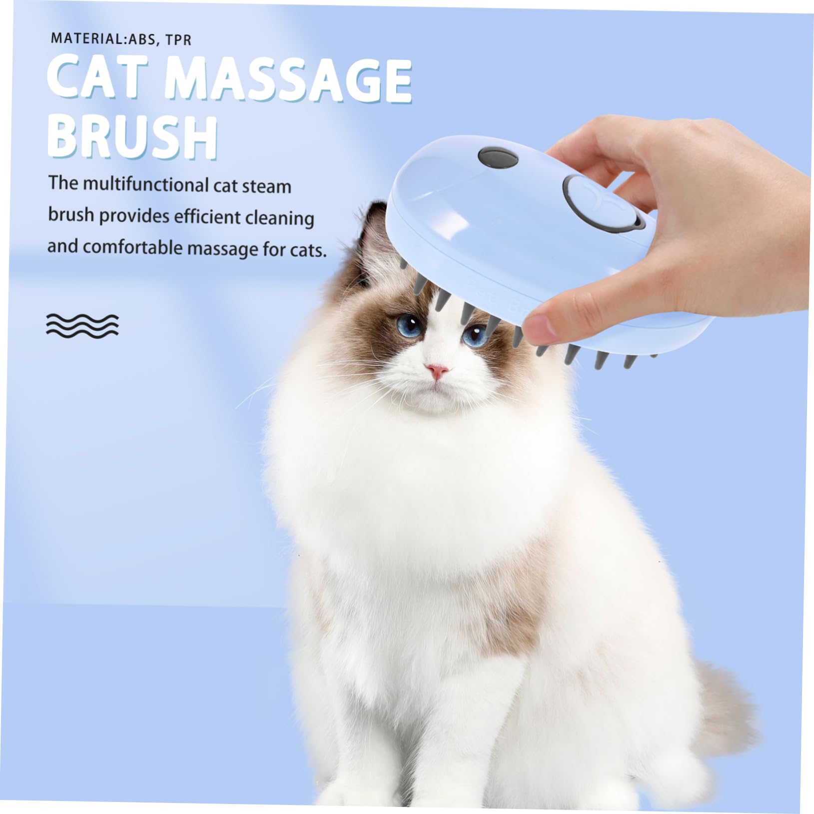 VANZACK 5piezas Cepillo De Vapor Autolimpiante Para Gatos Masaje Cepillo Multifuncional Para Eliminar Pelo Enredado y Bañar