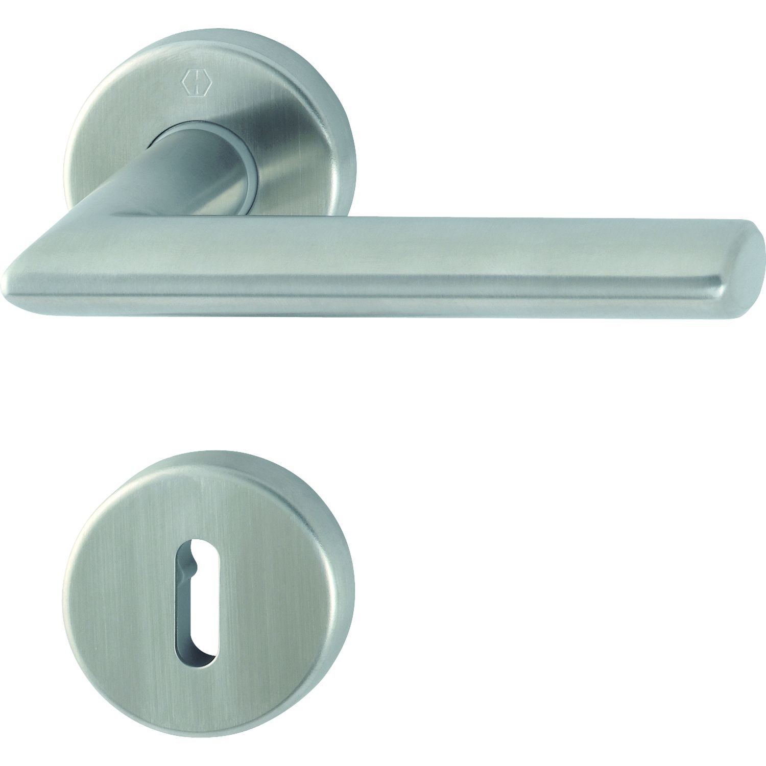 HOPPE maniglia Stoccolma con rosette BB colorato barba, in acciaio inox opaco, 3080747