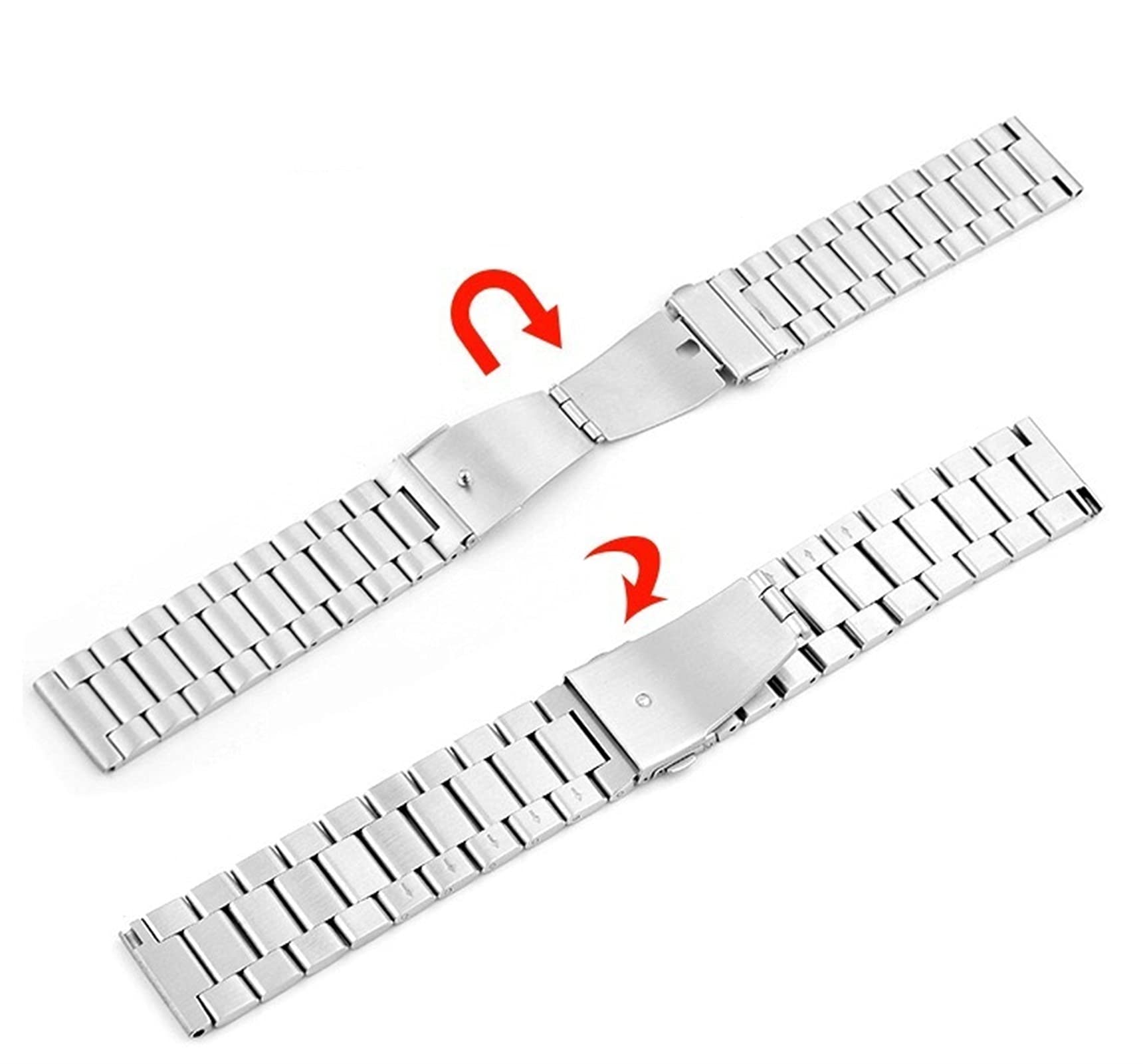 Obejrzyj Pasek klasyczny opaska ze stali nierdzewnej Tradycyjna i inteligentna metalowa bransoletka 20 mm 22 mm