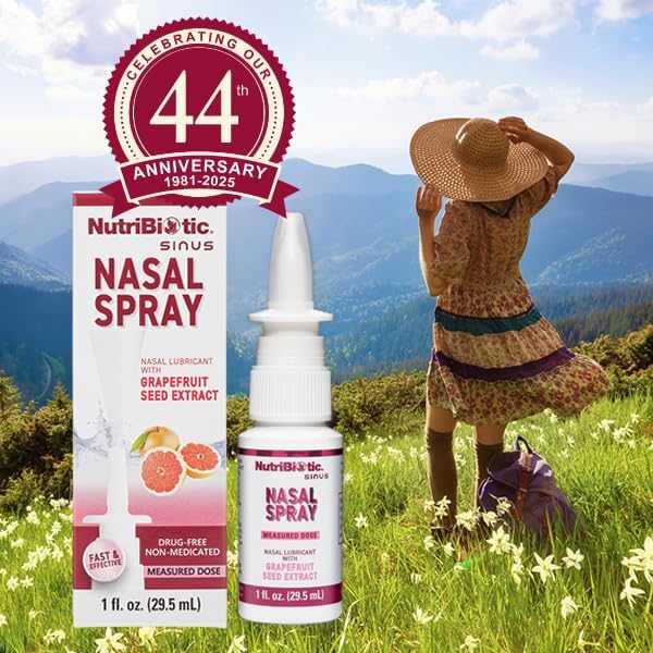 Miniatura 8 de NutriBiotic Spray nasal de 1 onza líquida  Lubricante nasal con extracto de semilla de pomelo y cloruro de sodio  Ayuda a eliminar los irritantes de