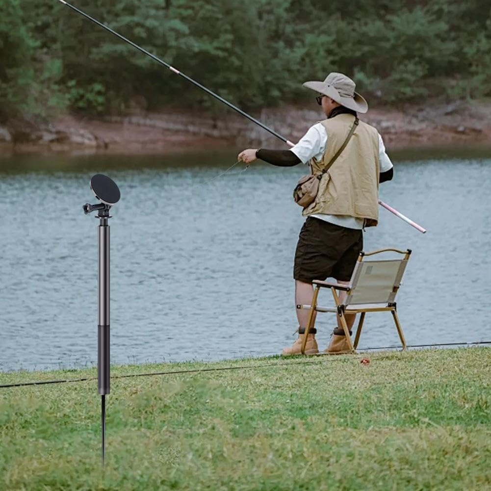 Monopod de golf Selfie Stick y analizador de columpio, trípode ajustable y estaca de pico para grabar tu swing con soporte para teléfono