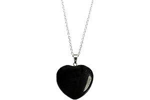 Gempires Heart Leather Necklace: Obsidian's Mystique Captured