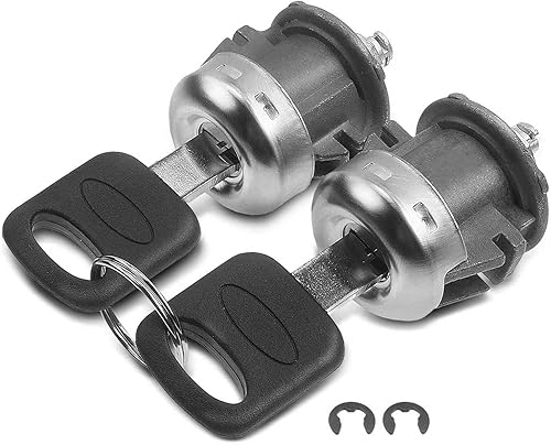 A-Premium Juego de cilindros para cerradura de puerta delantera con 2 llaves compatibles con Ford F-150, F-250, F-350, Excursion, Expedition,