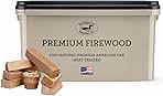 Superior Trading Oak Mini Fire Wood w/Fire Starter Pods, Winter Fireplace Starter, Wood Stove, USDA Cert 4-5” Kiln Dried Firewood, USA Made, 10-11 lbs in Plastic Storage Box