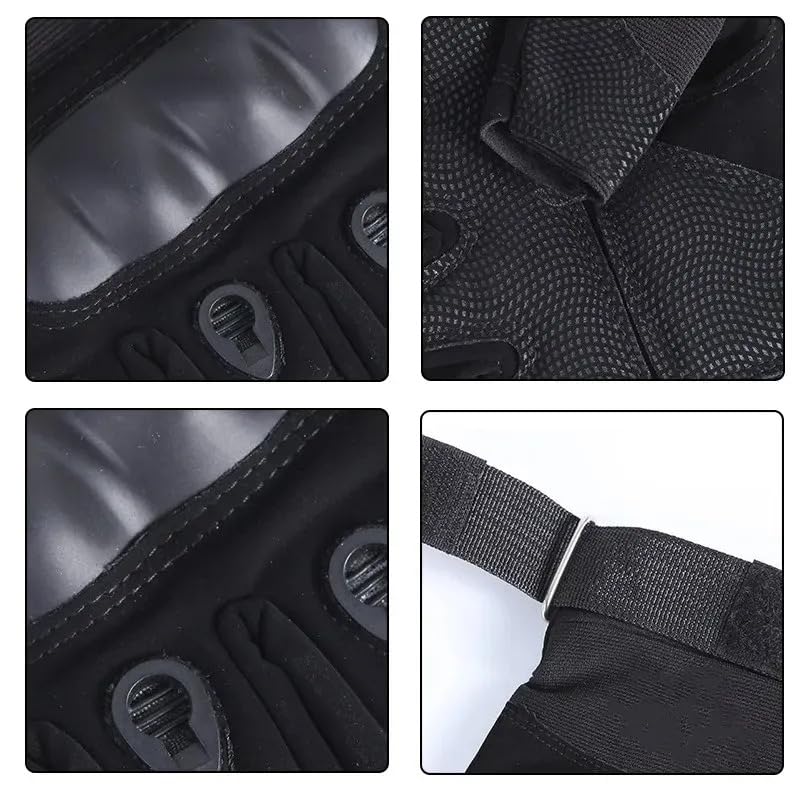 Image of ketmart tmart Nylon Tactical Half Finger Gloves for Sports, Hard Knuckle,Hiking,Cyclling,Travelling,Camping,Outdoor,Boxing, Motorcycle Riding, Arm Shooting Gym Gloves(Size-M)(Color Black)