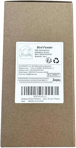 Miniatura 13 de Comedero para pájaros con ventana con ventosa fuerte, comedero para pájaros de gran capacidad, bandeja extraíble para semillas con orificio de