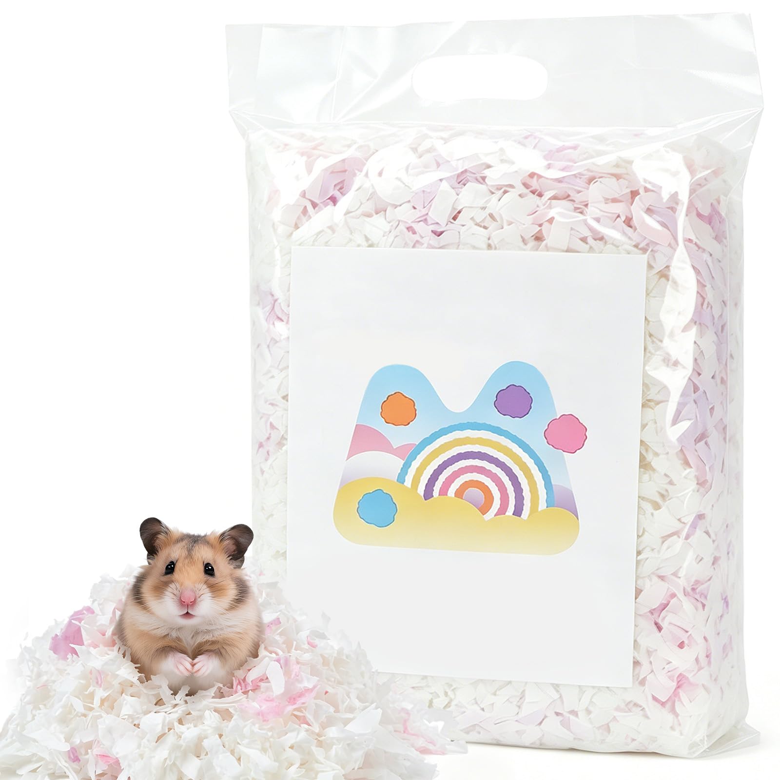 Voarge Hamster Bedding 30L, 99% Dust-Free Paper Small Pet Bedding with Odor Control, Hamster, Mice, Rat, Rabbit, Guinea Pig Gerbil Cage Substrate, 450g