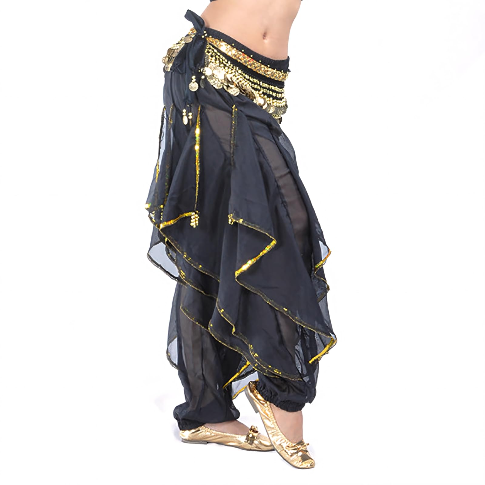 Pantalon Harem de Danse du Ventre Pantalon Baggy Tribal Arabe Halloween