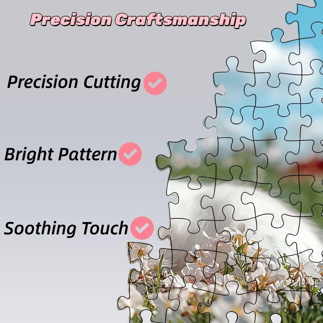 Puzzle 2000 elementów kota, kwiat dla dorosłych, klasyczne puzzle Wyzwanie edukacyjne Zabawki dla rodziny, niemożliwe drewniane puzzle z pudełkiem na prezent, dekoracja ścienna-2263