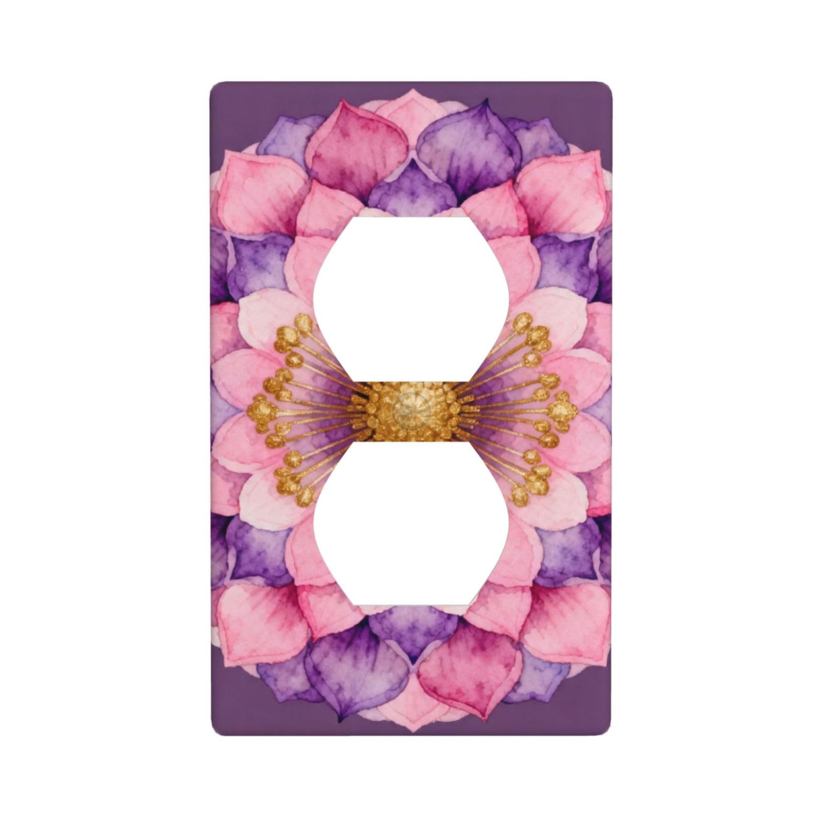 Mandala Circle Pink Unbreakable Polycarbonate Switch Plate-1 Gang Screwless Wall Plate for Home Office
