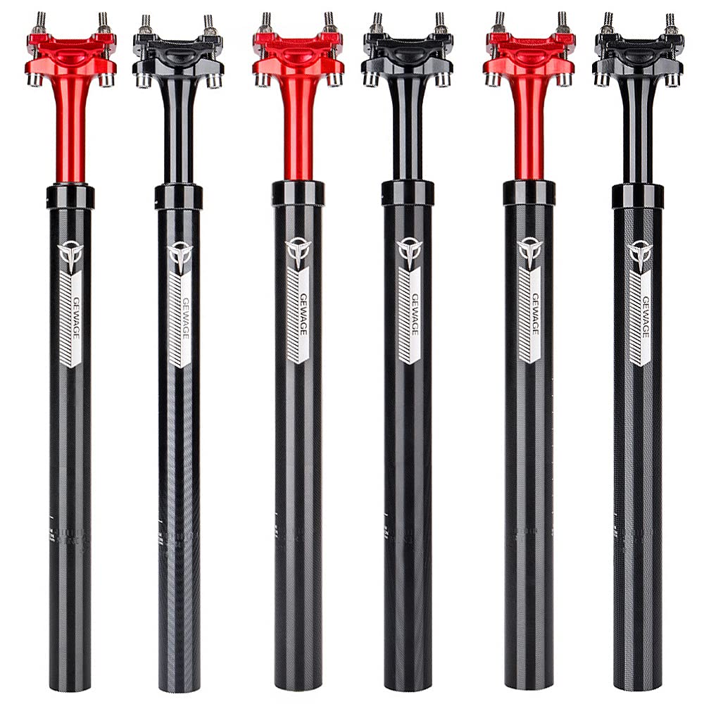 Reggisella per bici ammortizzato Reggisella per bicicletta ammortizzante Tubo sella regolabile per mountain bike Lega di alluminio Rosso Nero 27,2 mm 30,9 mm 31,6 mm (31,6 mm)