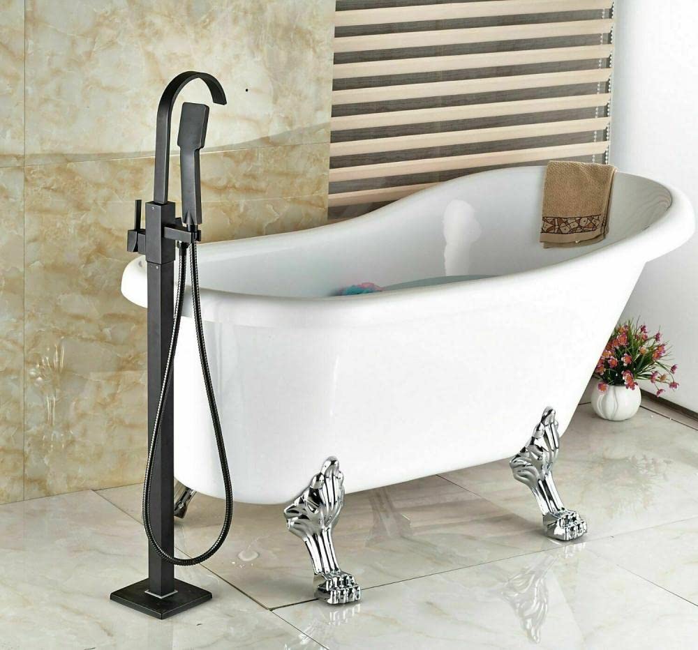 SBCGFY Oil Surface Bronze Bathtub Faucet Floor Bathtub Filling Freestanding Mixing Faucet