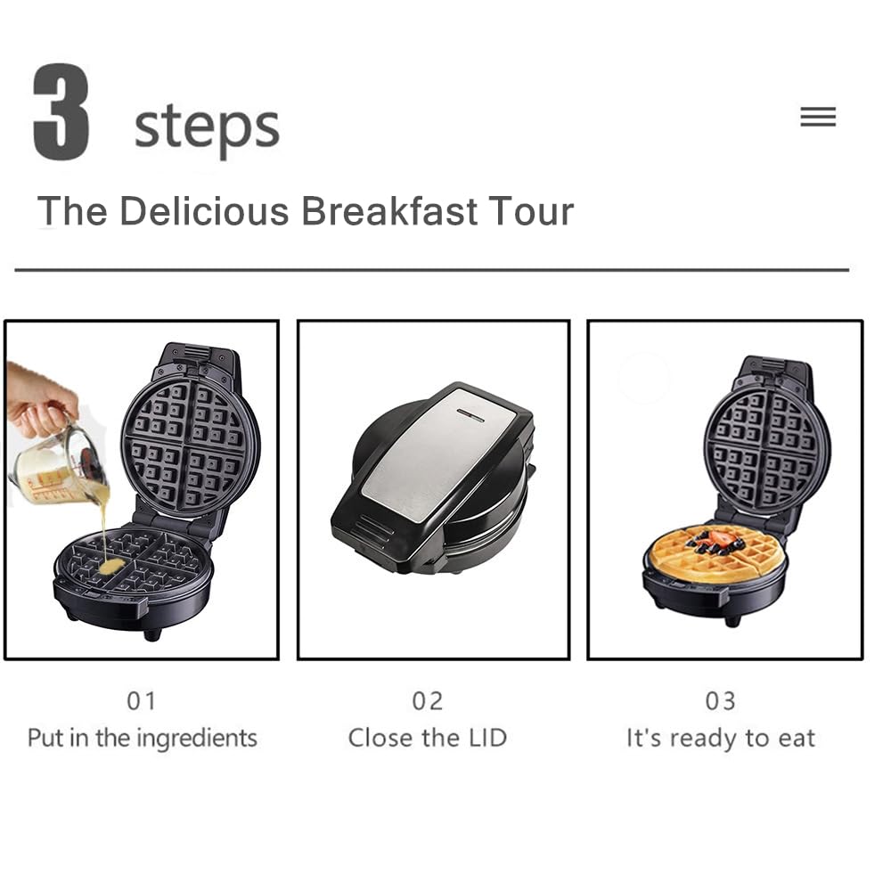 Máquina eléctrica para hacer donas, 3 en 1, máquina eléctrica de tartas de dibujos animados, tostadora de postre desmontable para sándwich de gofres, con 3 platos antiadherentes 6