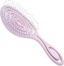 Eco Friendly Straw Hairbrush, Flexible Soft Pin Bristles, Detangling Wet/Dry Hair, Head Massaging Pro