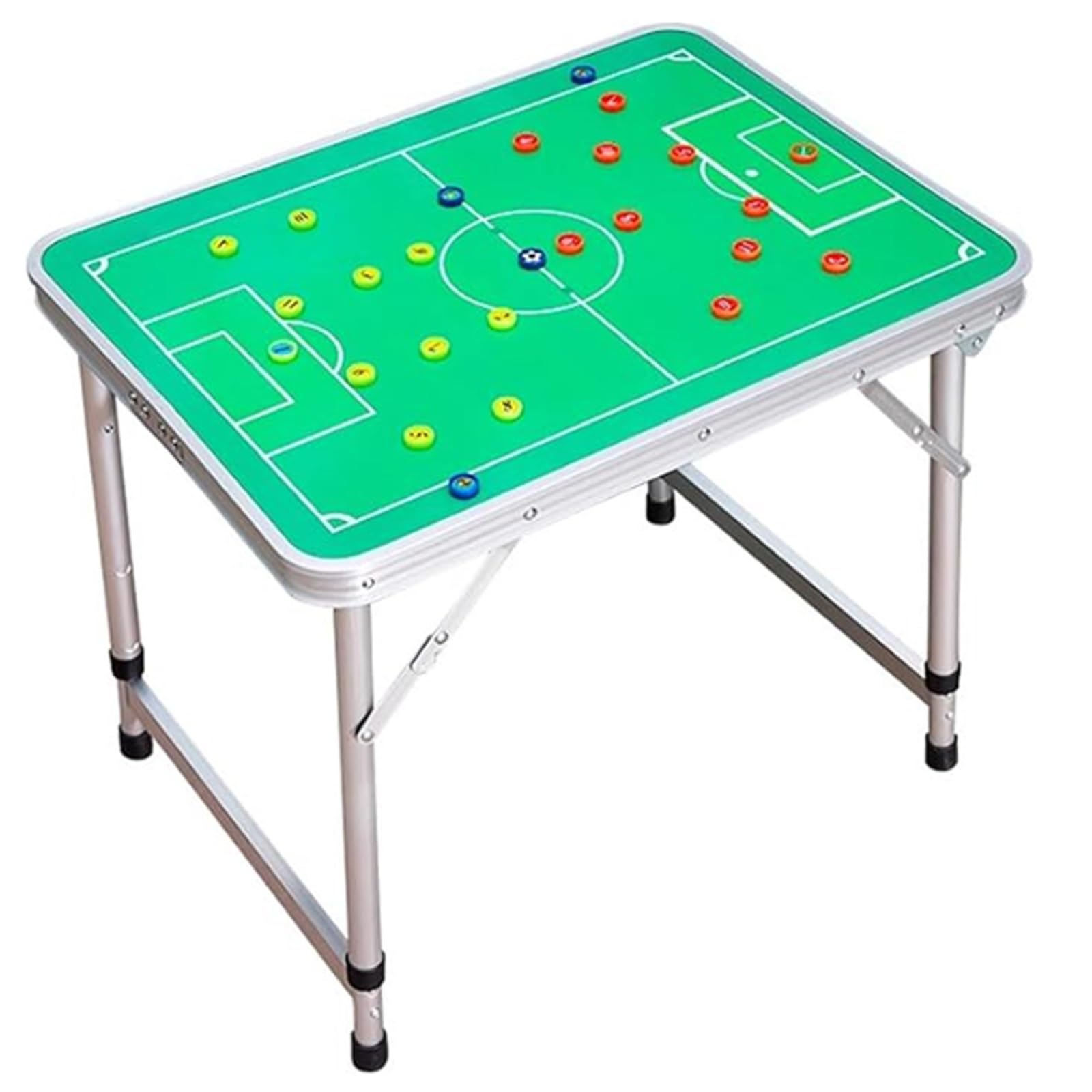 Pizarra de Entrenamiento de Fútbol de Borrado en Seco, Pizarra Táctica de Fútbol Magnética, Patas de Mesa Plegables, Resistente y Duradera, Fácil de Transportar, Adecuada para Entrenamiento(Green)