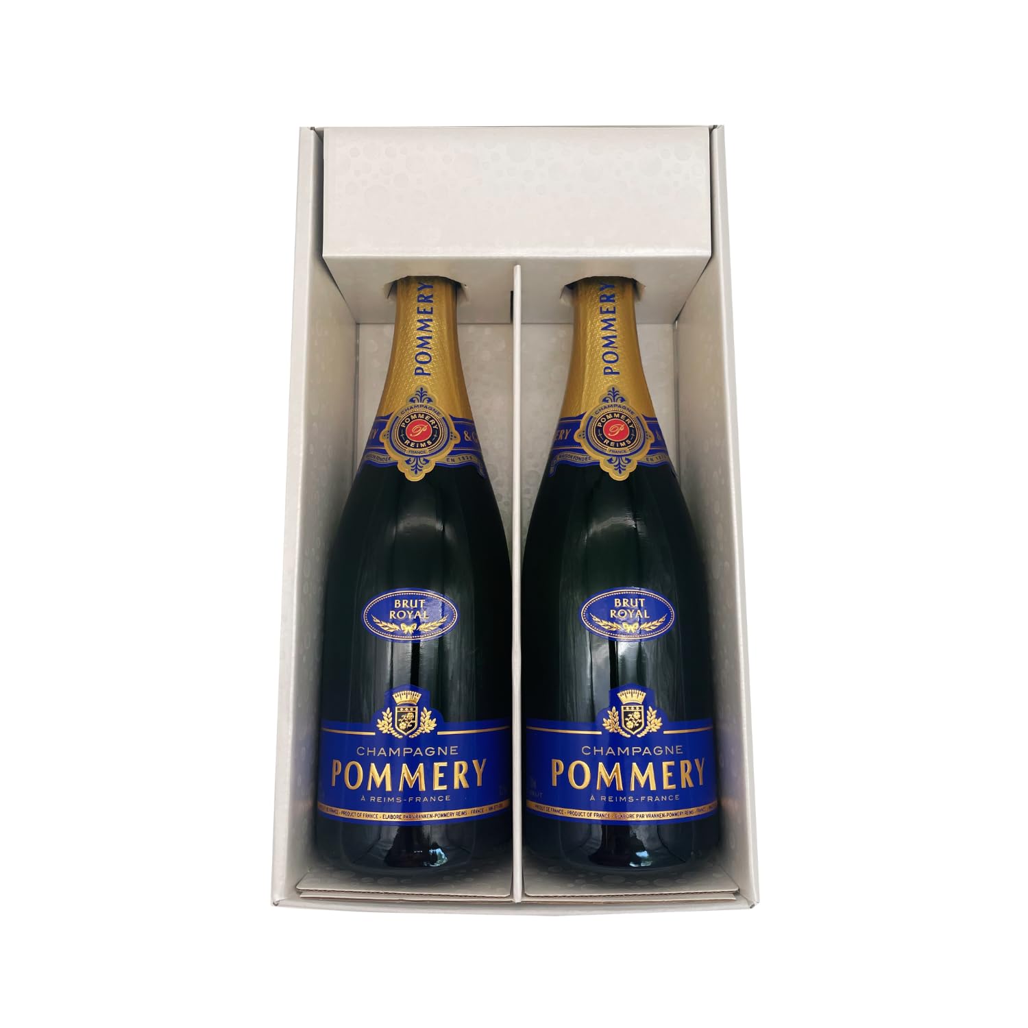 Confezione regalo bianca - Champagne Pommery - 2 Brut - 2x75cl