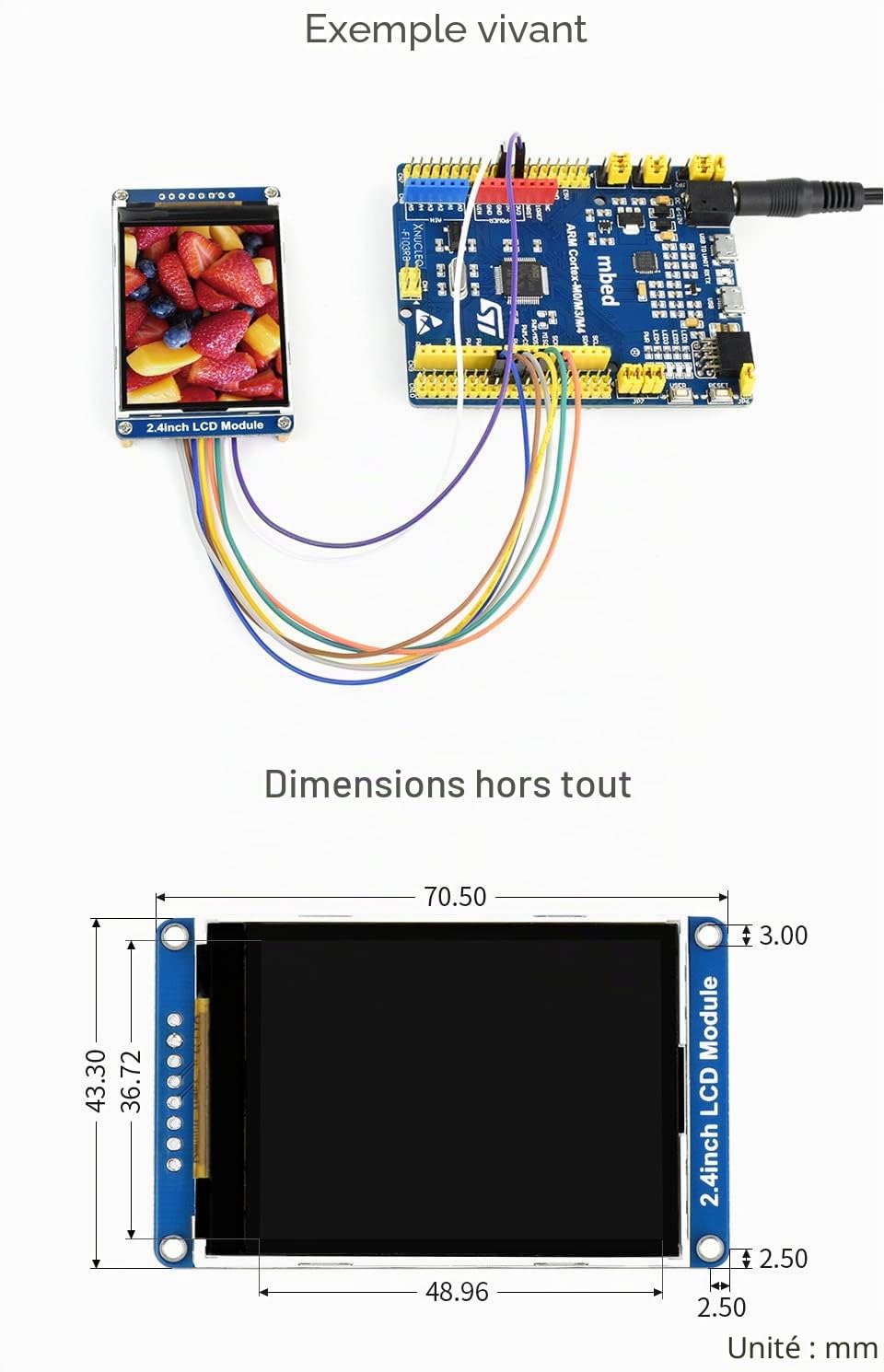 Waveshare 2.4inch LCD TFT Display Module Support 65K RGB Colors, 240x320 Resolution,with SPI Interface,Embedded ILI9341 Driver,Using SPI Bus
