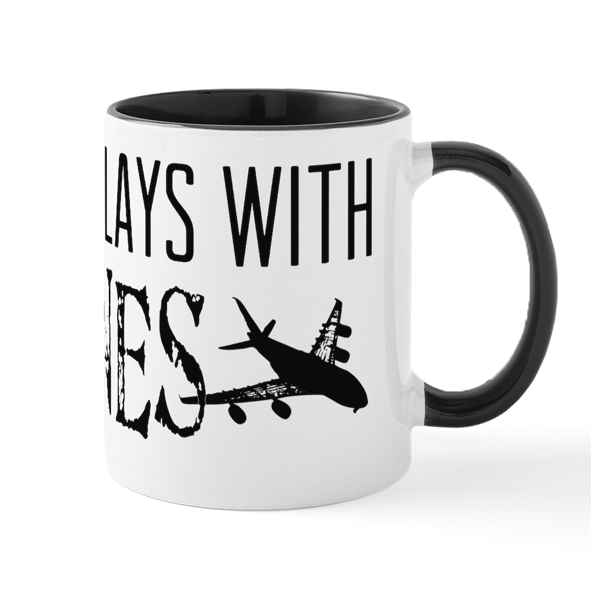 CafePress Still Plays With Planes Mug 11 oz (325 ml) Ceramic Coffee Mug