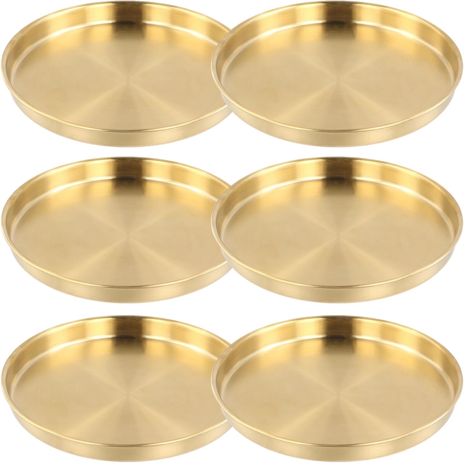 LT Easiyl Lot De 2pcs Plateaux De Rangement Ronds Dorés Plateau - 7