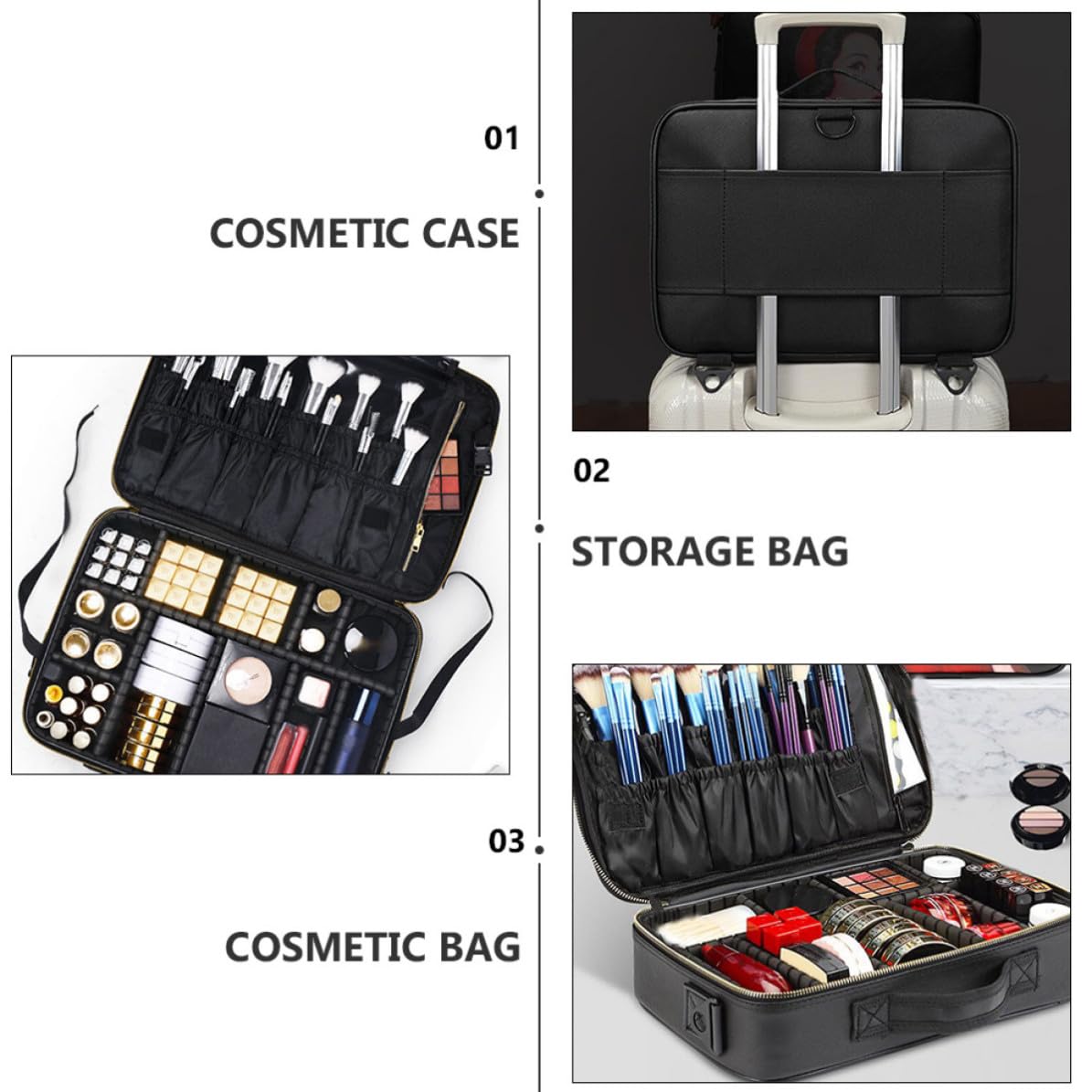 Borsa Cosmetica da Viaggio Portatile Manico e Griglie