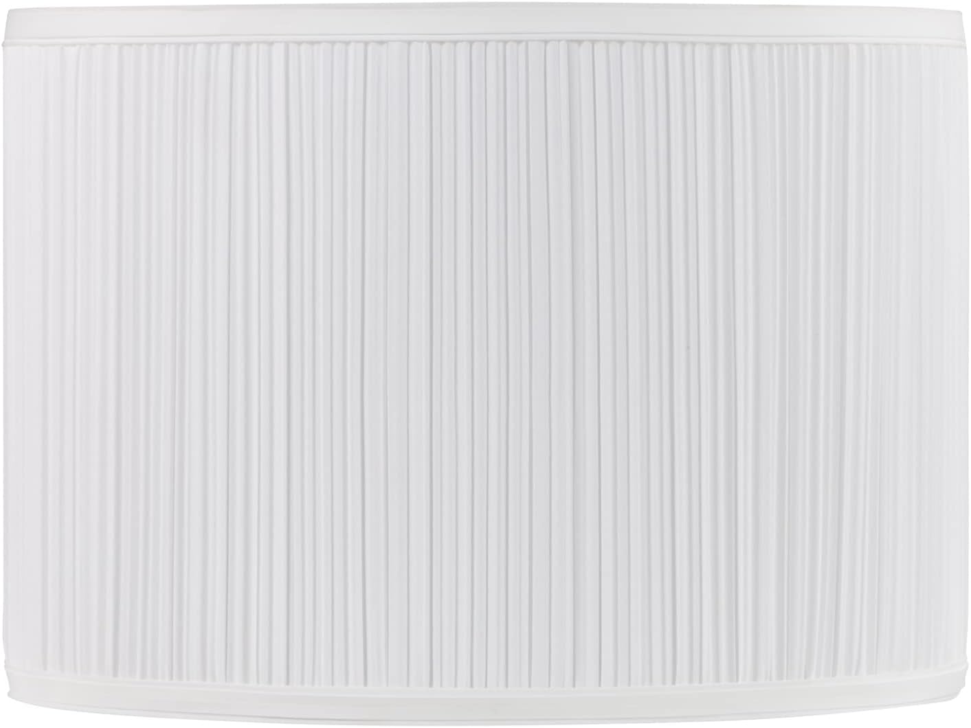 Aspen Creative 31501, Mushroom Pleated Drum Contemporary Spider Lamp Shade, Rice White, 14" Top x 14" Bottom x 10" Height