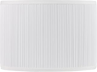 Aspen Creative 31501, Mushroom Pleated Drum Contemporary Spider Lamp Shade, Rice White, 14" Top x 14" Bottom x 10" Height