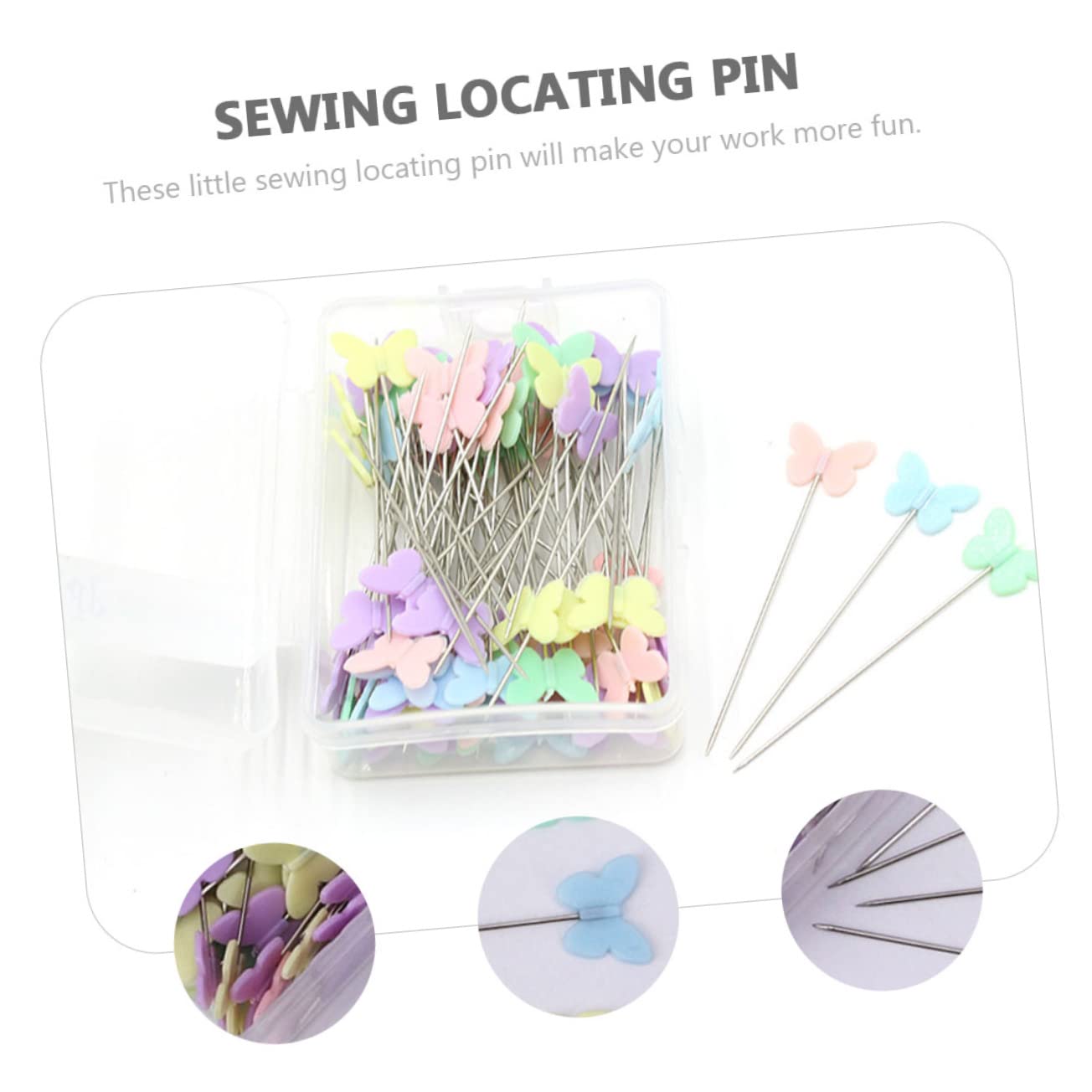 IWOWHERO DIY Crafts Sewing Pins 200pcs Butterfly Pins Straight Needles Corsage Making Tool Adorable