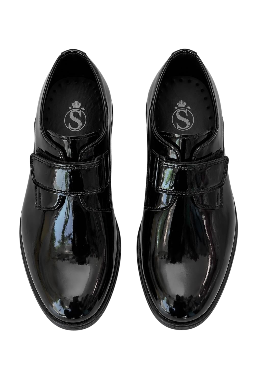 SIRRI Zapatos de Vestir Negros de Charol para niño con Cierre Calzado Formal Infantil