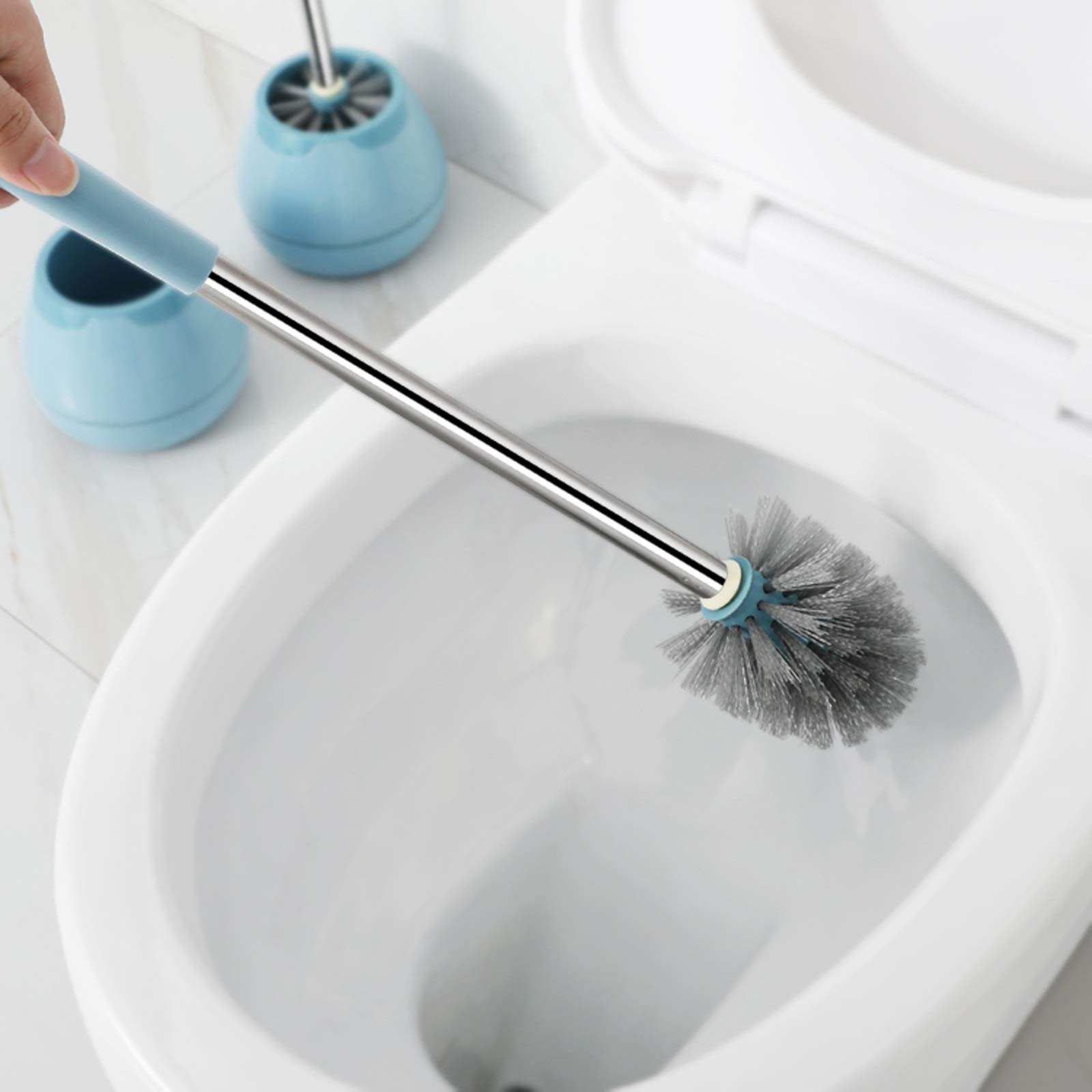 escobilla de baño Cepillo de inodoro for el hogar con acero inoxidable Mango largo 360 grados Limpieza de inodoro Cepillo de inodoro Conjunto de un buen regalo for el nuevo hogar de un amigo Cepillo d