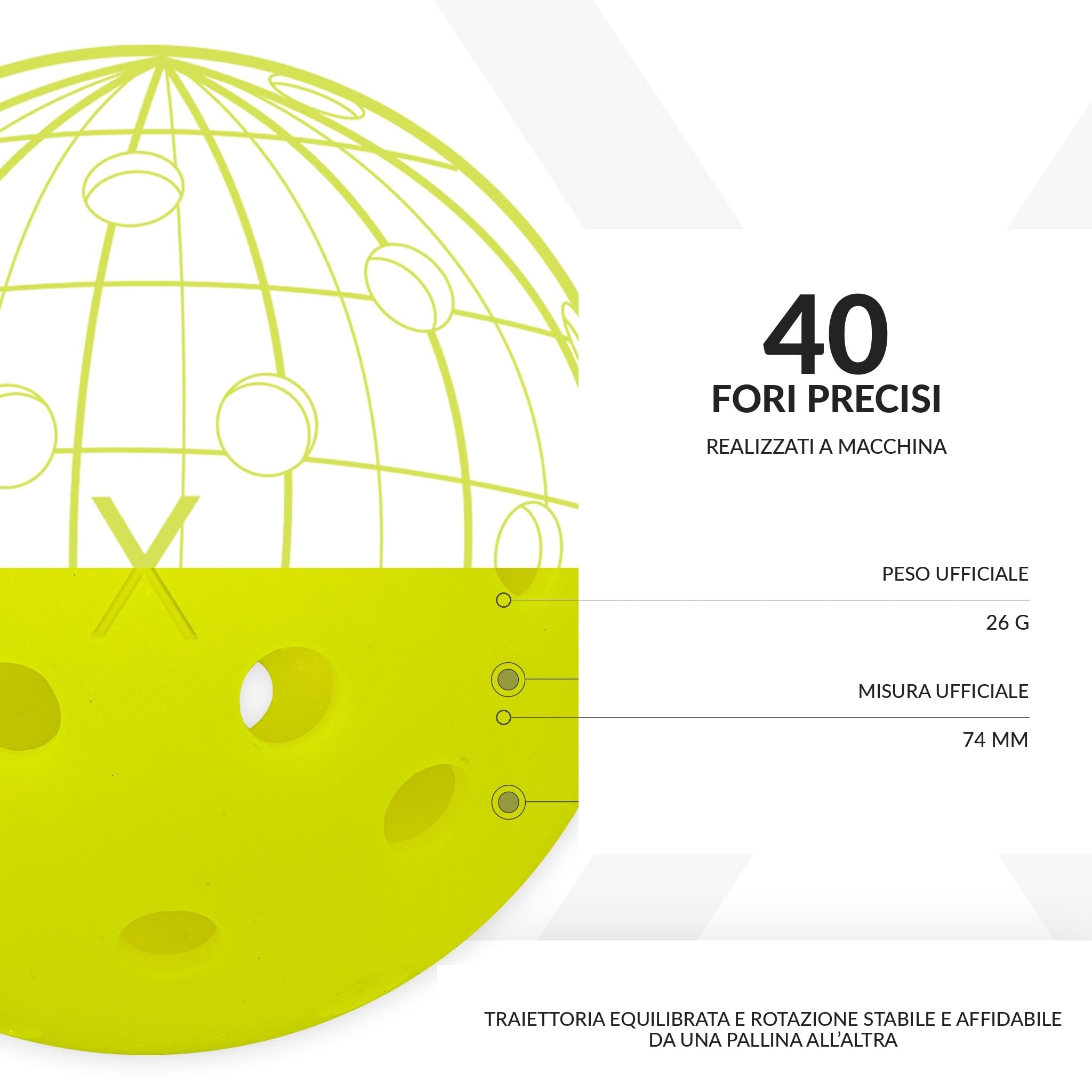Franklin Sports X-40 100 Palline Pickleball Outdoor – Palline Ufficiali US Open Pickleball Championships – Approvate USA, Alta Visibilità Neon, Resistenti e Professionali